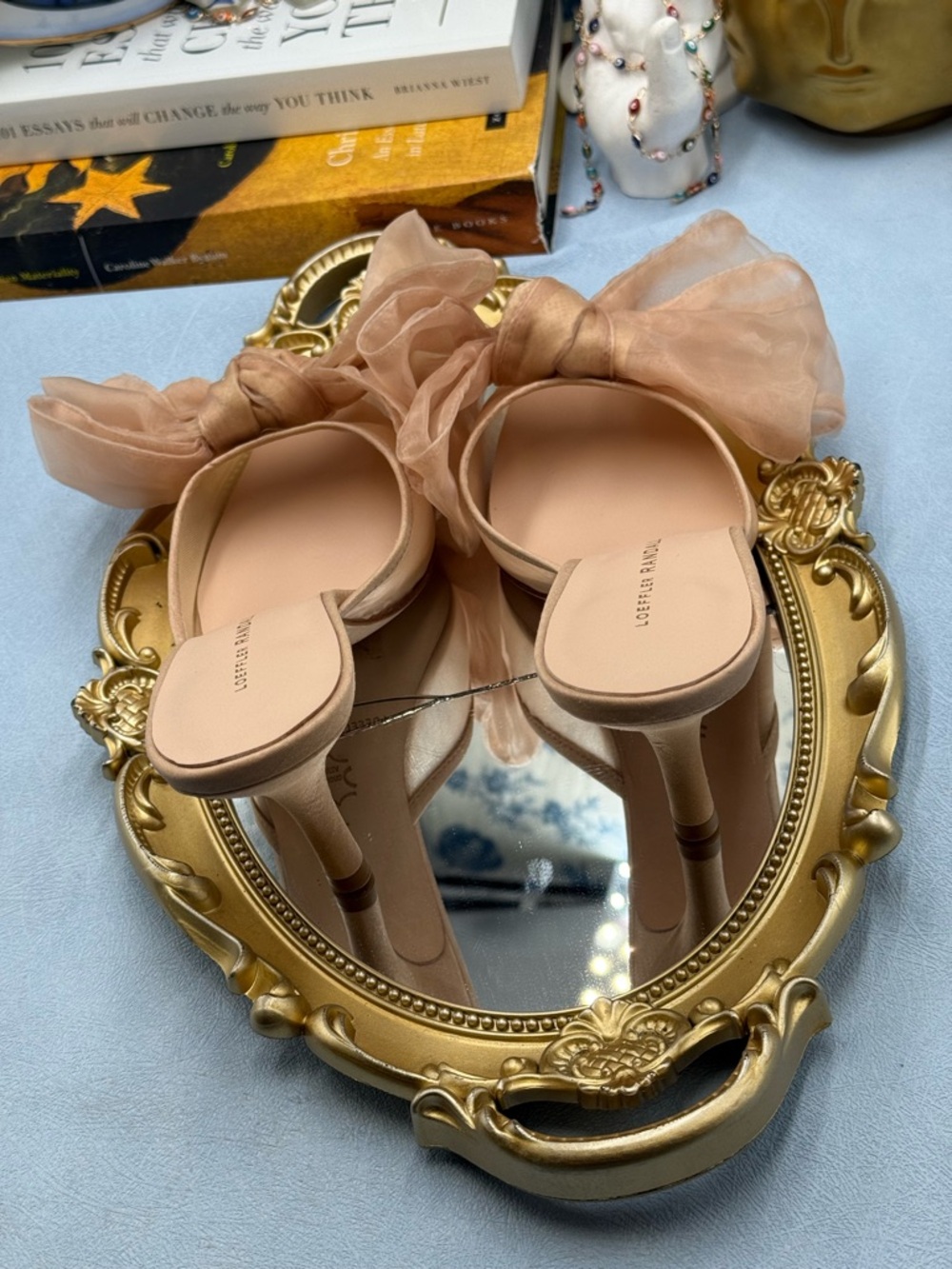🆕 LOEFFLER RANDALL 🧿 NWOB Margot Bow Mule, Nude Organza Mesh - Sz 7 - Picture 12 of 15